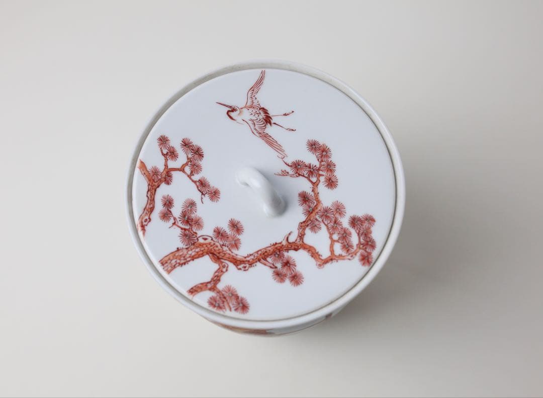 春峰 赤絵 細密唐子絵 水指 壺 茶道具 茶器