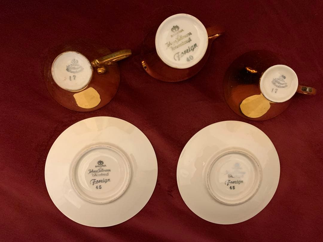 アンティーク　BAVARIA ドイツ製　カップ&ソーサー　ミルクピッチャー