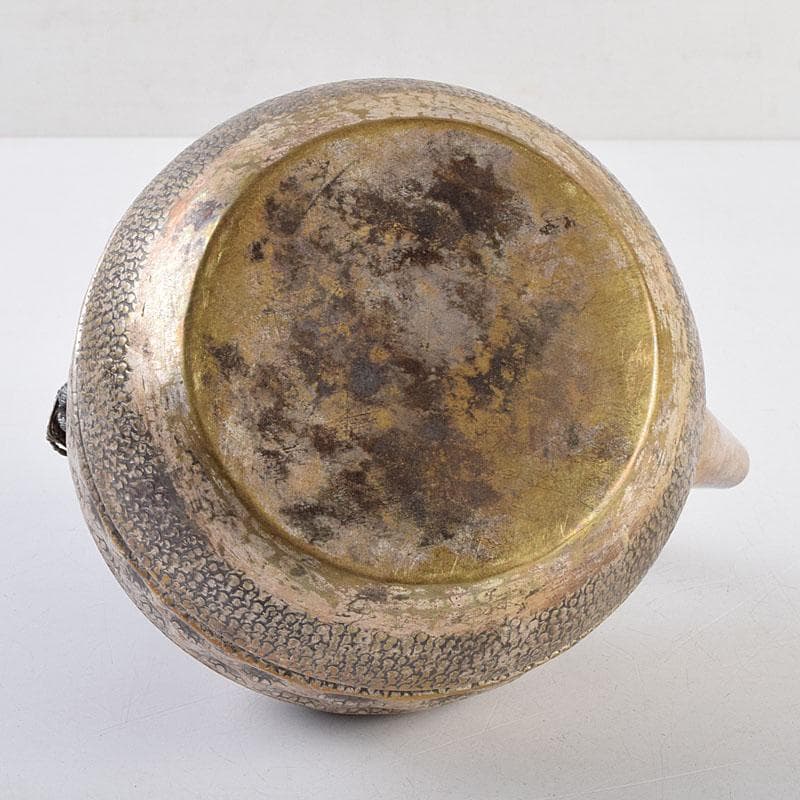 煎茶道具　白銅いぶし銀　槌目　銀瓶　湯沸　約227g　M　R9523