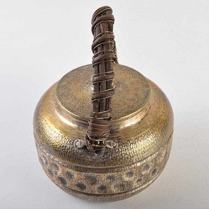 煎茶道具　白銅いぶし銀　槌目　銀瓶　湯沸　約227g　M　R9523