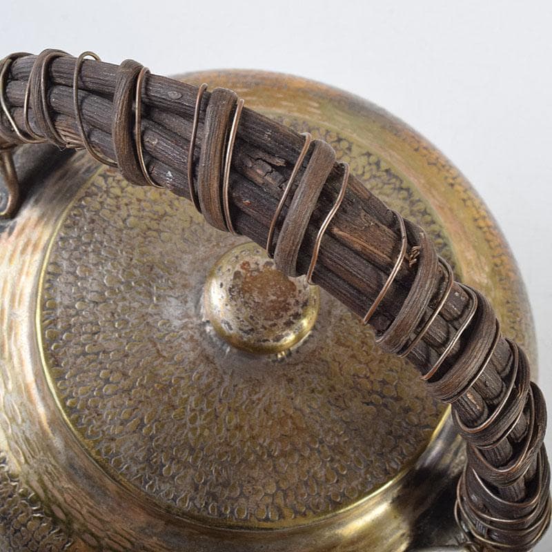 煎茶道具　白銅いぶし銀　槌目　銀瓶　湯沸　約227g　M　R9523