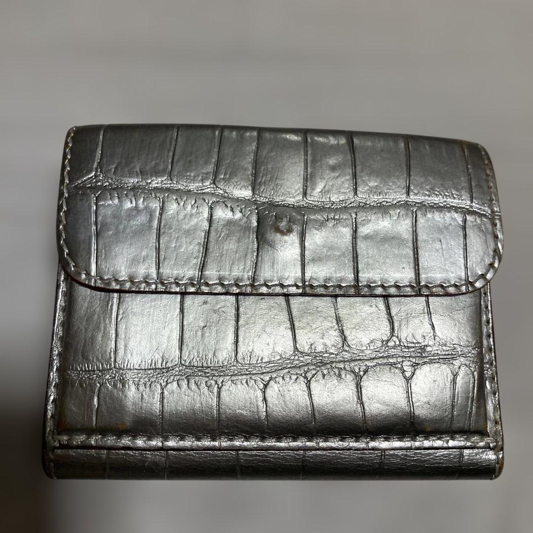 専用デス‼️Felisi シルバー レザー 三つ折り財布　ユニセックス