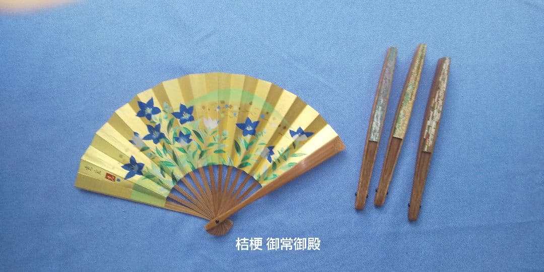 金銀彩扇 御殿の十二ヶ月