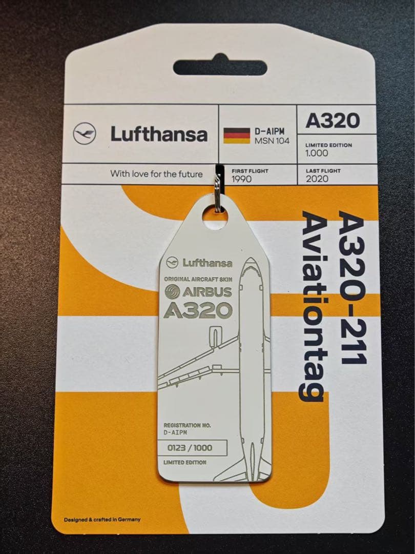 ルフトハンザドイツ航空 Aviationtag レアな123番号 A320