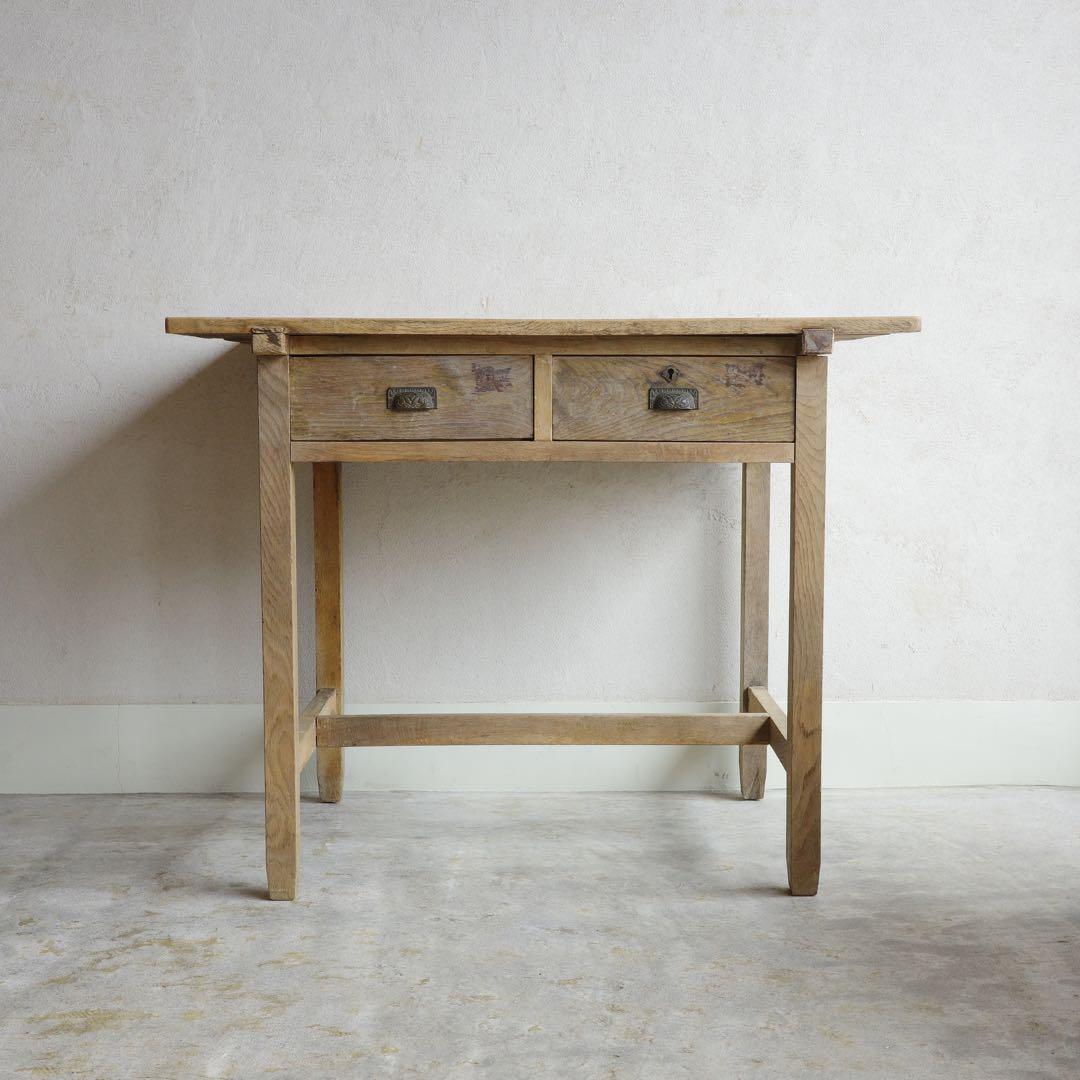 さらにお値下げ致しました！古い作業台　テーブル　引出し２杯　アンティーク