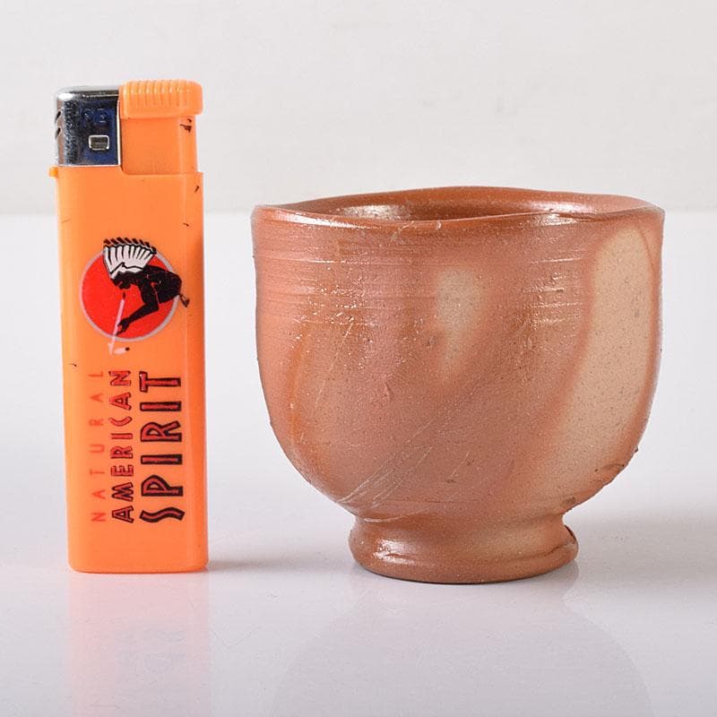 備前焼　人間国宝　藤原雄作　酒杯　共布　共箱　C　7570