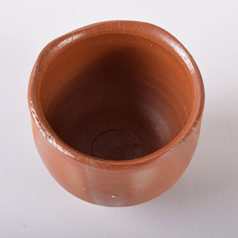 備前焼　人間国宝　藤原雄作　酒杯　共布　共箱　C　7570