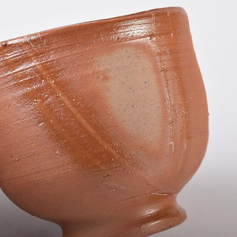 備前焼　人間国宝　藤原雄作　酒杯　共布　共箱　C　7570