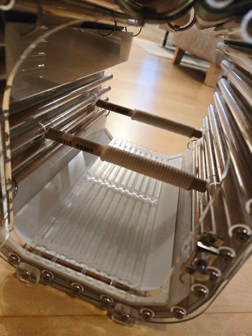 LITTLE BUDDY クリア小型インコ用 ケージ キャリー グリーン