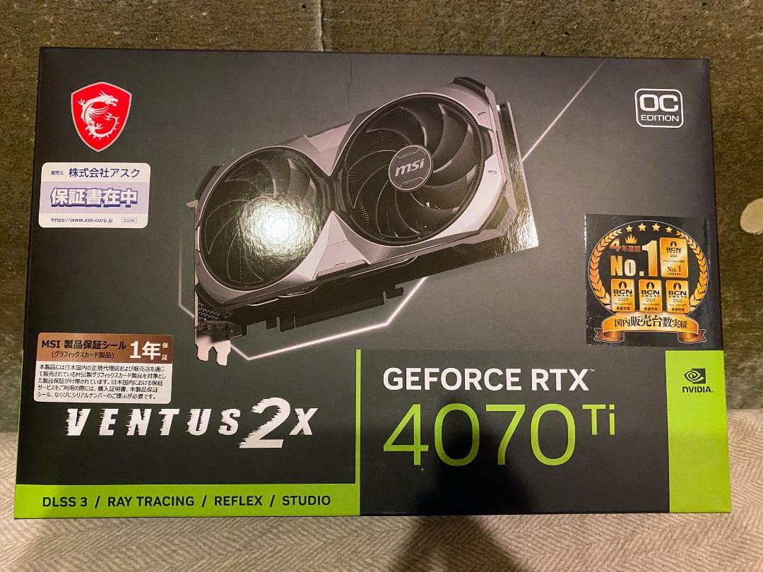 グラフィックボード・グラボ・ビデオカード MSI VENTUS 2X GeForce RTX 4070 Ti