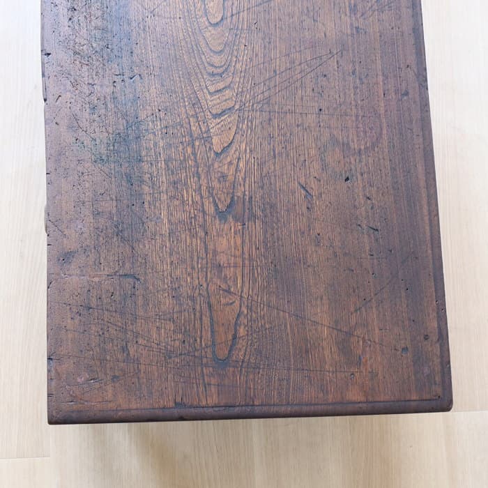 アンティーク ロクロ脚 引き出し付き 無垢材 文机 古家具 ブラウン