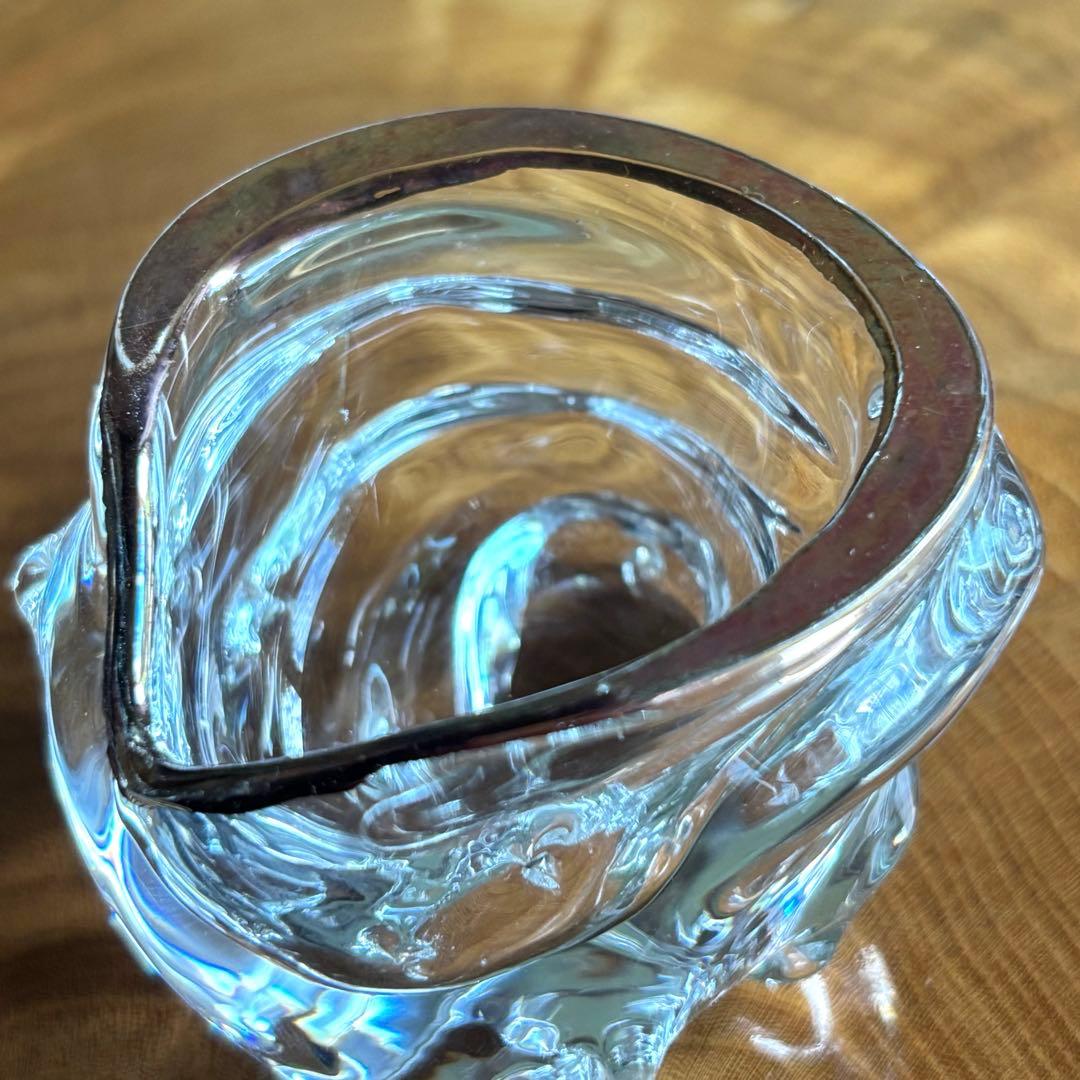 義山 水崎長寿 硝子栄螺 蓋置 茶道具 共箱 ガラス サザエ