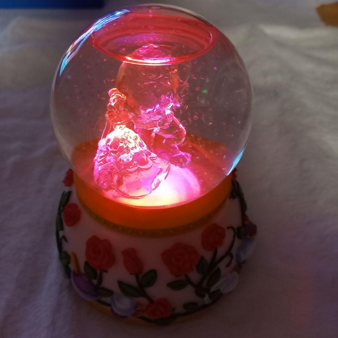 【動作確認済】美女と野獣　スノードーム　陶器　オルゴール　廃盤品　ディズニー