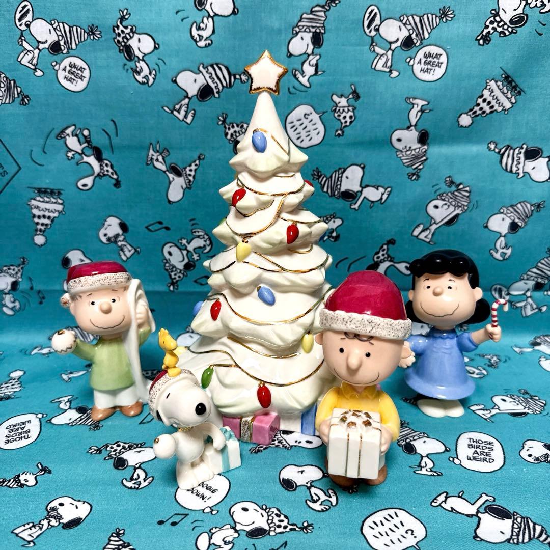 スヌーピー LENOX 陶器 海外 置物 クリスマス 5点セット