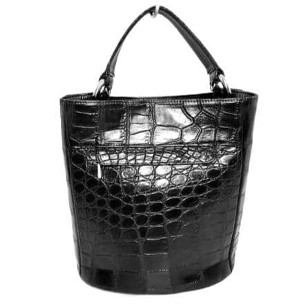 ✨美品✨JRA認定 クロコダイル　2way ショルダーバッグ バケット　ブラック