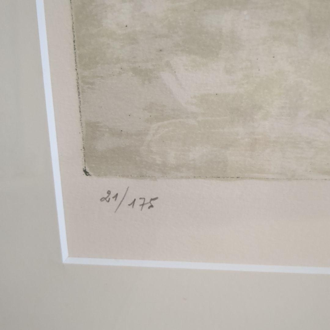 【真作保証】ジャン・ジャンセン「竿秤」リトグラフ 直筆サイン 額装 版画 絵画