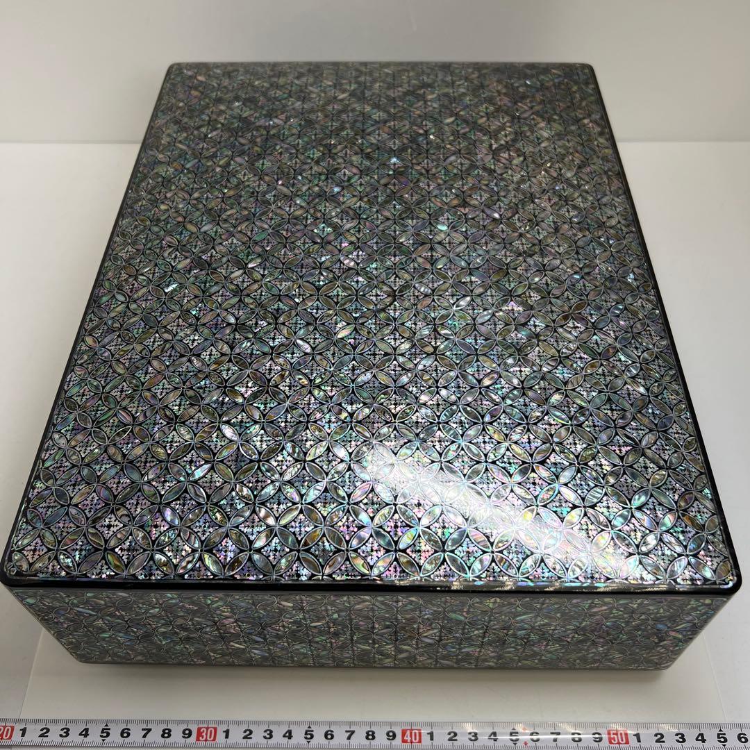朝鮮美術　極上螺鈿大文庫　約39×30×11.5㎝ 東Y7-1104③トヒトコ