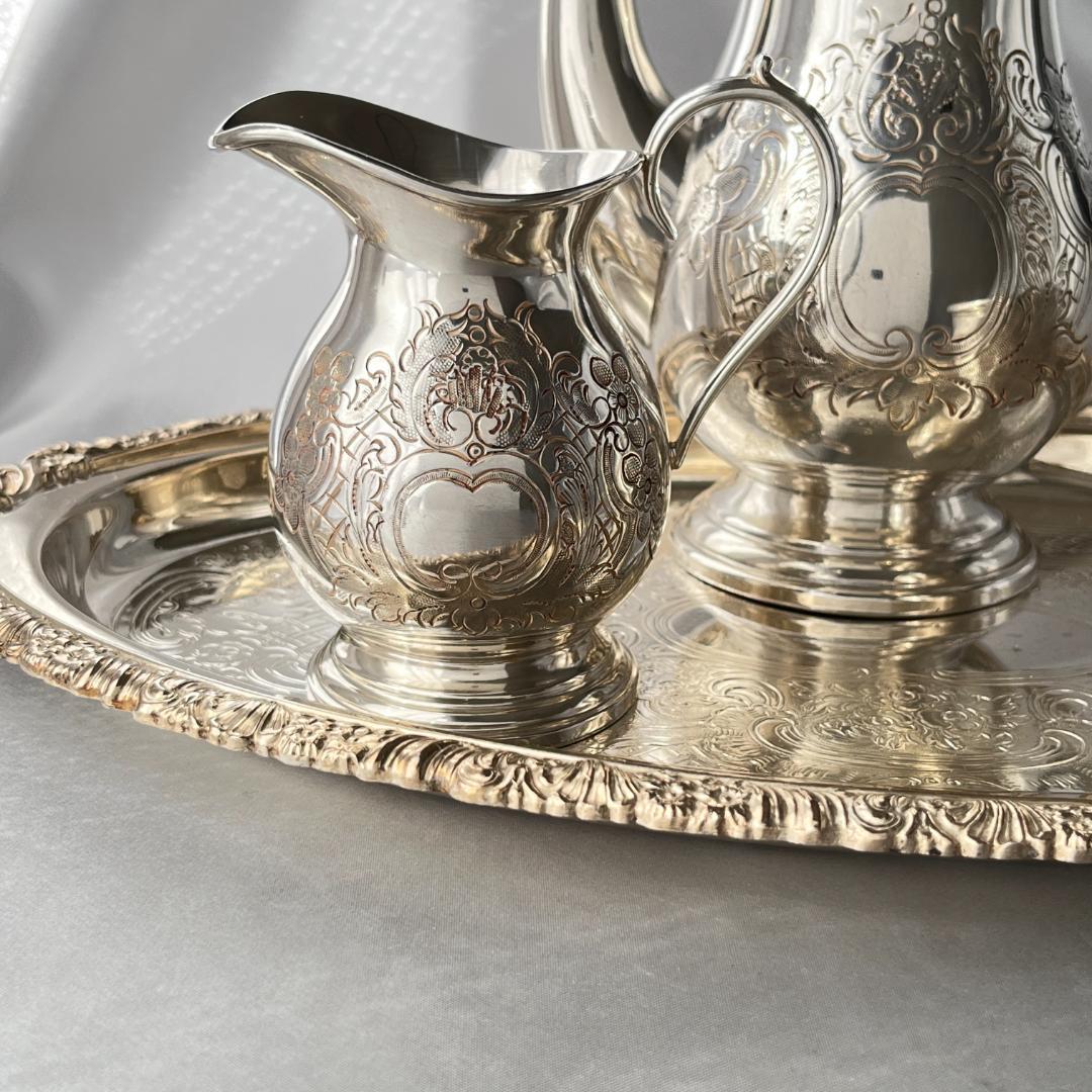 【Barker & Ellis】 コーヒーセット【シルバープレート】バチェラー