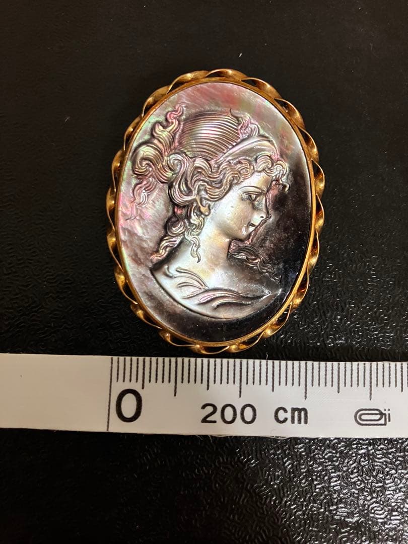 カメオK14　ブローチ　ネックレス　2way