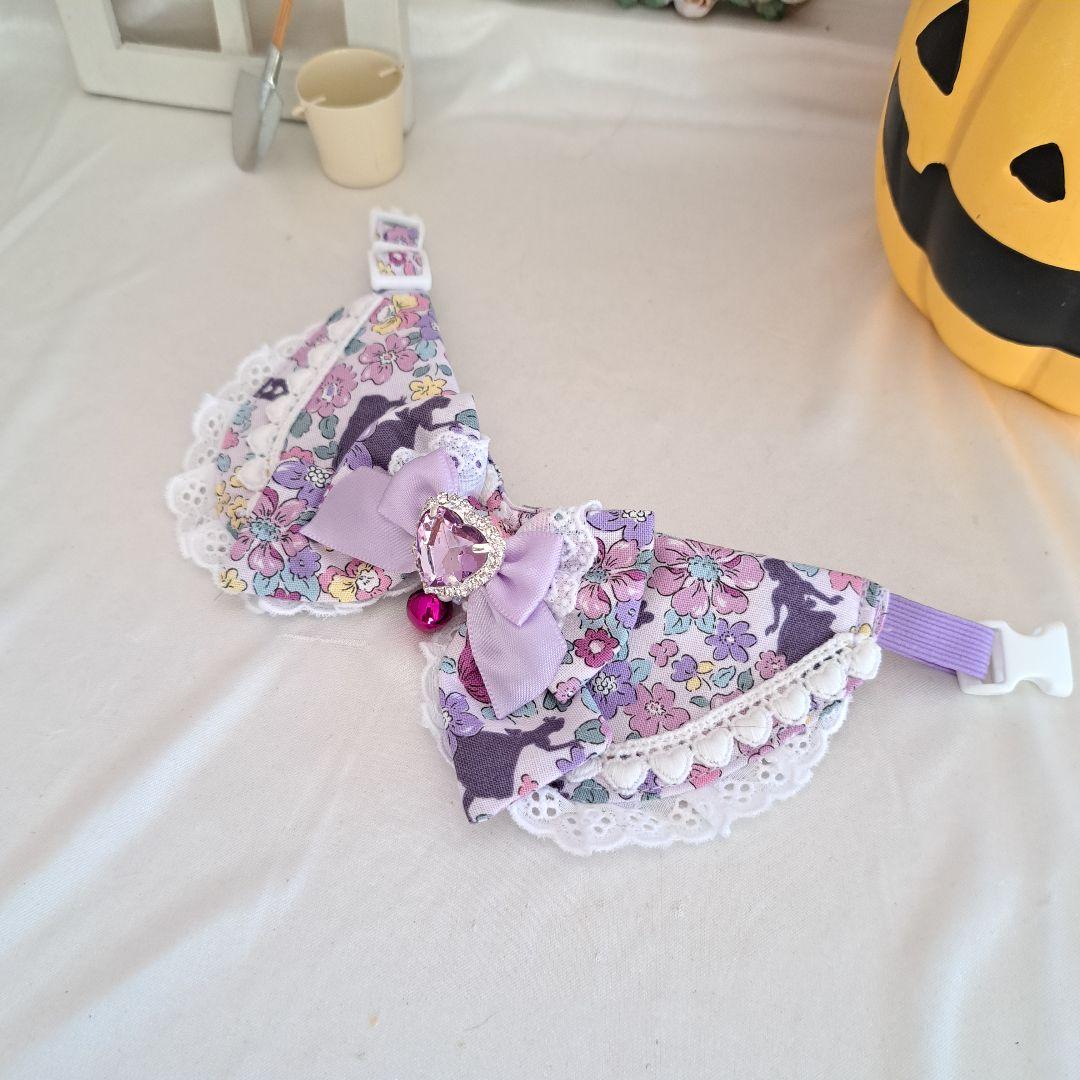 ハロウィン限定スイートロリータ(パープル)わんちゃん猫ちゃん用襟つき首輪
