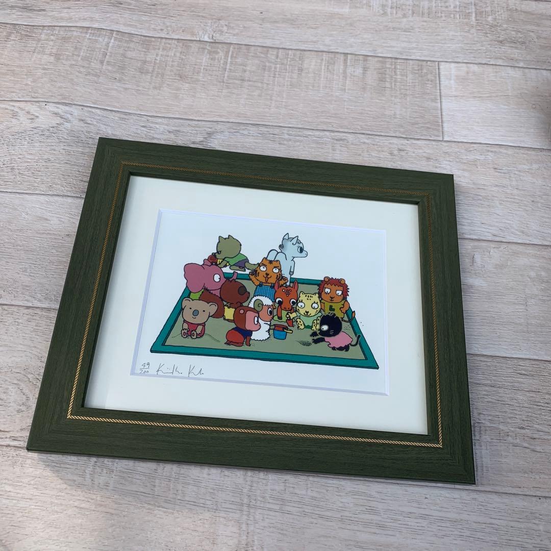玖保キリコ　リトグラフ　額縁　動物