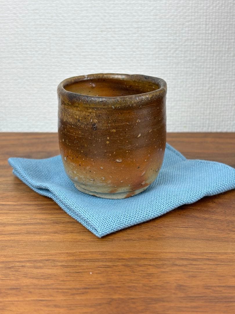 金重愫 かねしげまこと　備前酒呑 最良土ニテ 共箱 共布 栞付き