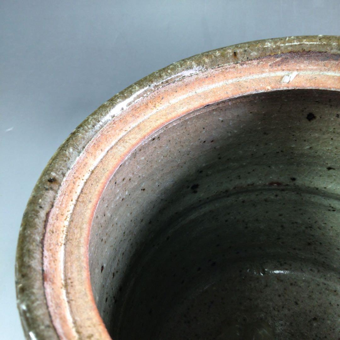 Ｒ４７４　水指　『四代　中野陶痴造』『絵唐津』『一重口水指』　共箱　茶道具