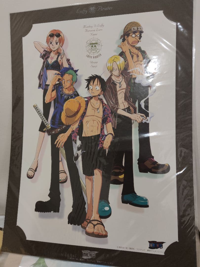 ONE PIECE ポートフォリオ　ルフィ　ゾロ　ナミ　サンジ　ポートレート付き