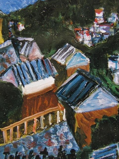 高畠達四郎、「風景」、希少な額装用画集より、新品高級額装付