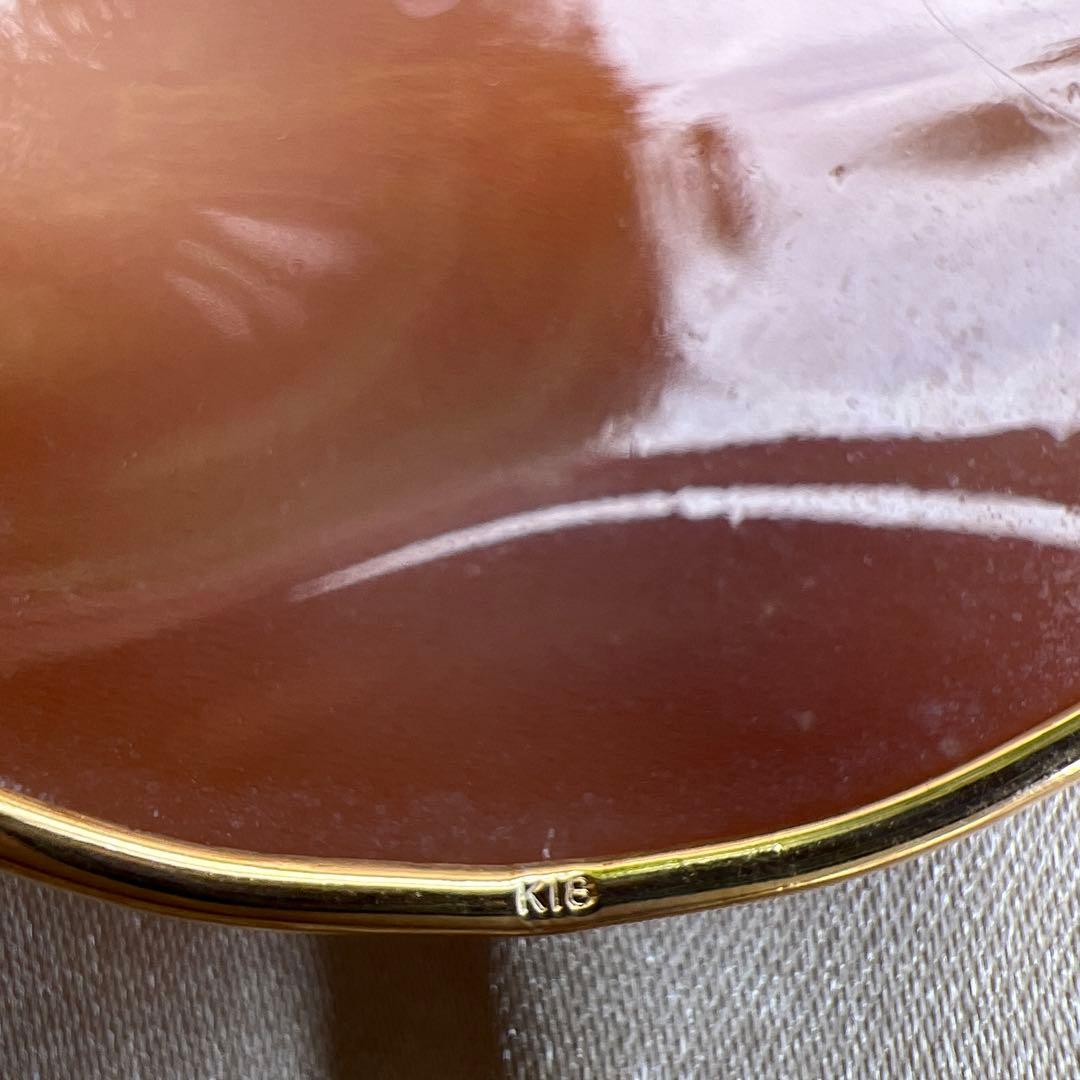 作家もの シェルカメオ　K18　ブローチ　ペンダントトップ　恋人たち