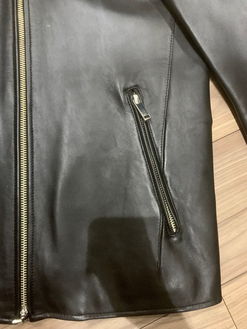 【美品】【正規品】STUDIOUSシングルライダースジャケット ブラックサイズ2