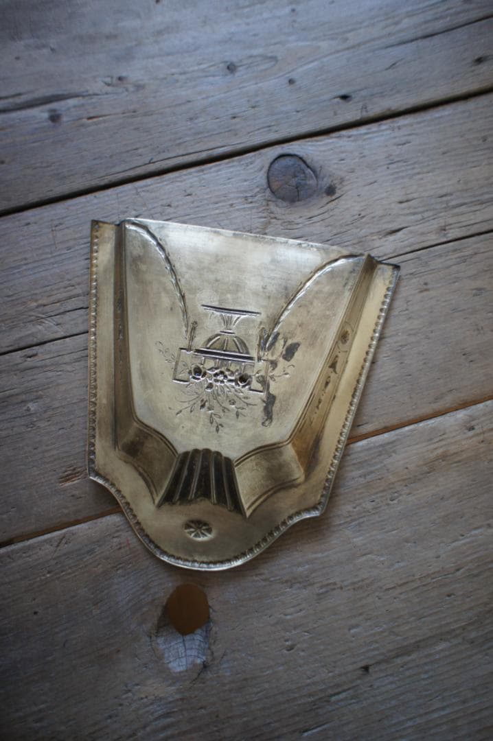 フランスアンティーク　ダストパン＆ブラシ　真鍮製　テーブルクリーナー　蚤の市