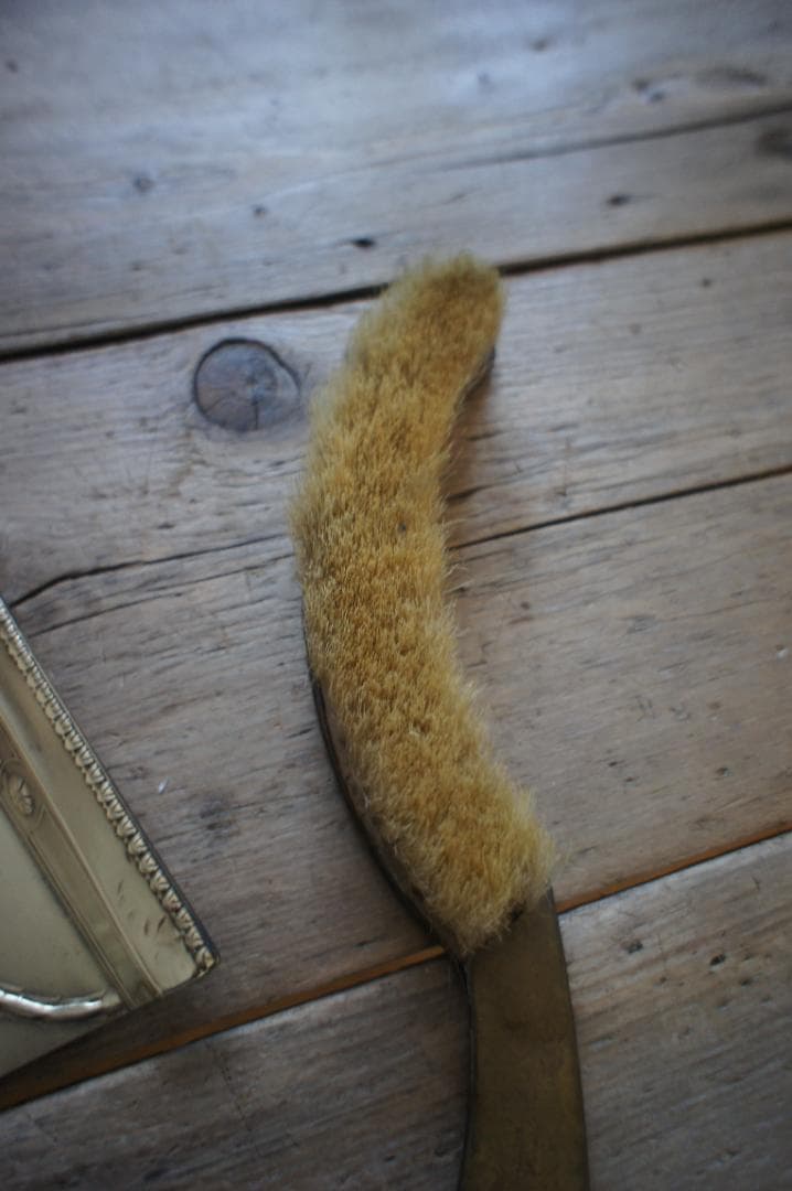 フランスアンティーク　ダストパン＆ブラシ　真鍮製　テーブルクリーナー　蚤の市