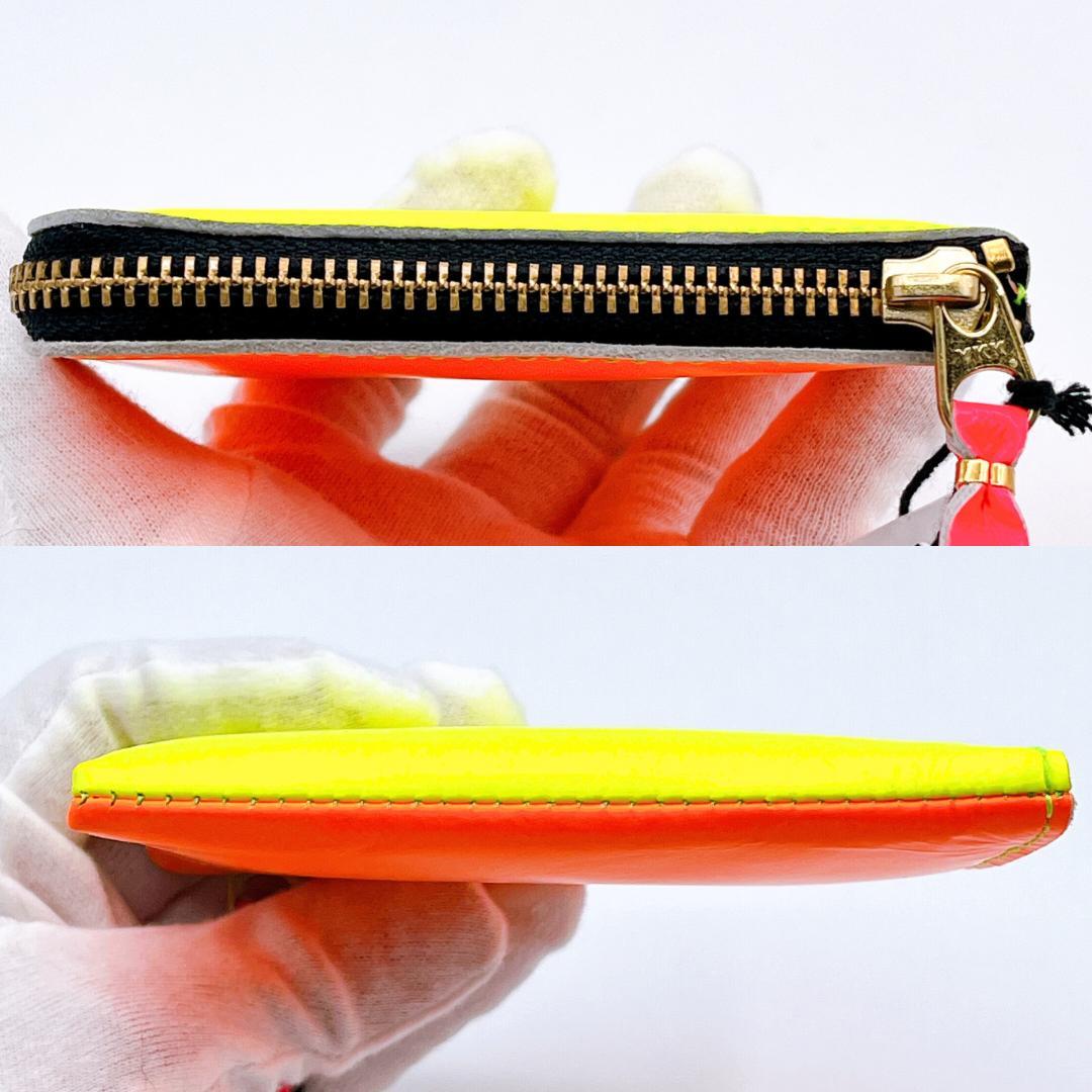 新品 コムデギャルソン レザー L字ファスナー ケース オレンジ イエロー