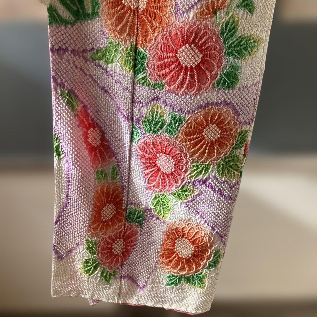 藤娘きぬたや　正絹総絞り　七五三四つ身祝い着