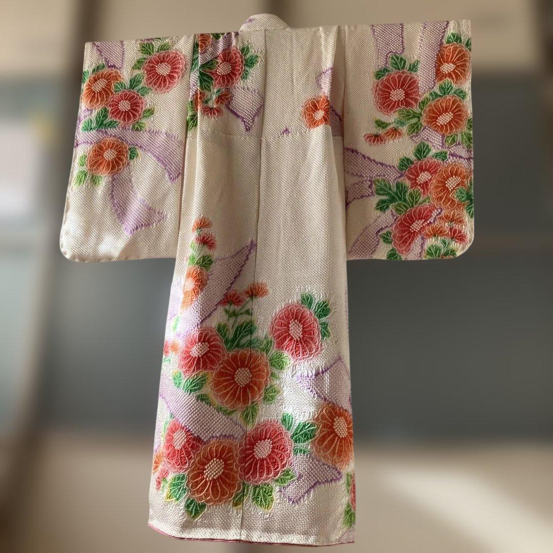 藤娘きぬたや　正絹総絞り　七五三四つ身祝い着