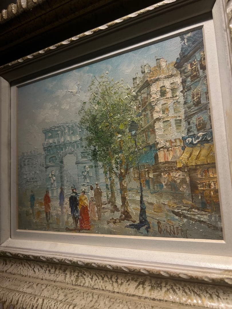 印象派　肉筆油彩画　【Paris】　直筆サインあり