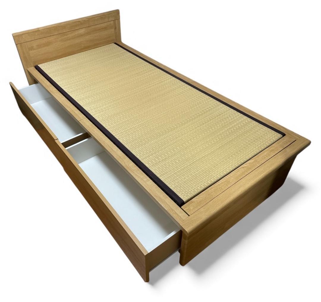 大阪京都限定 美品 ニトリ 畳 ベッドフレーム シングルサイズ 収納付き