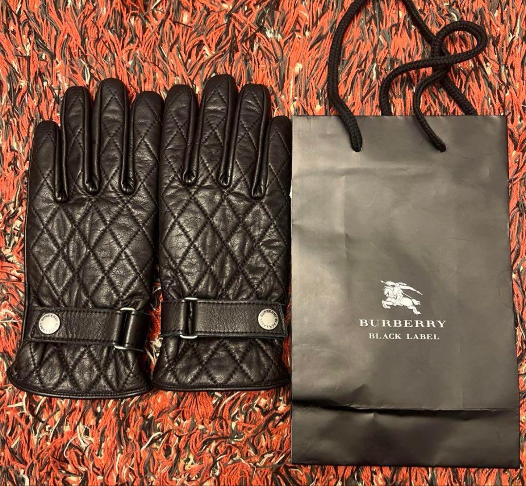 こ*つ様 美品　バーバリー BURBERRY ブラックレーベル レザー 手袋 革