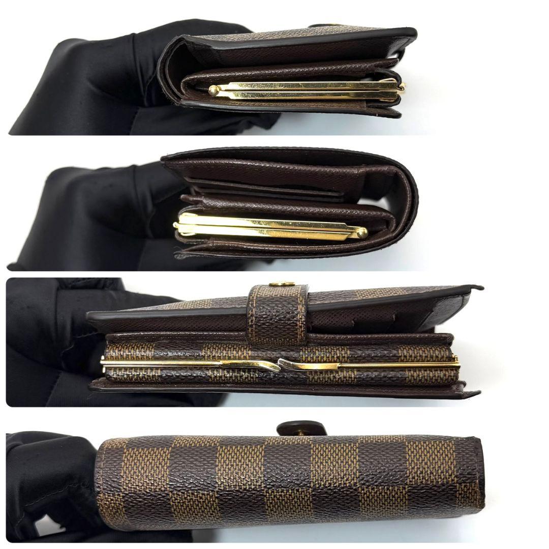 良品. ルイヴィトン ダミエ エベヌ ポルトモネ ビエ ヴィエノワ 財布 がま口