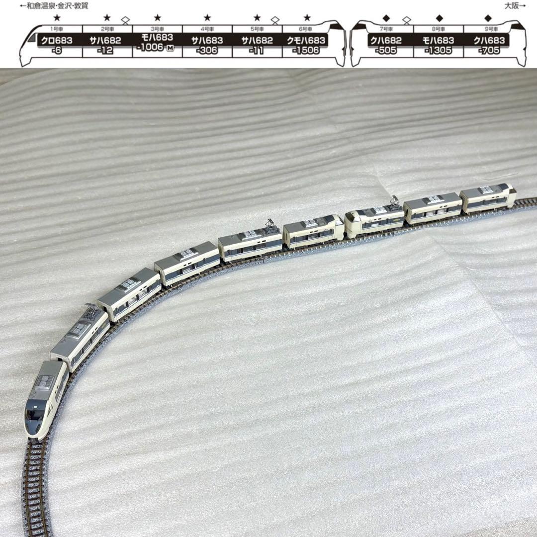 Bトレイン 683系サンダーバード 6＋3両 計9両編成 N化動力2両