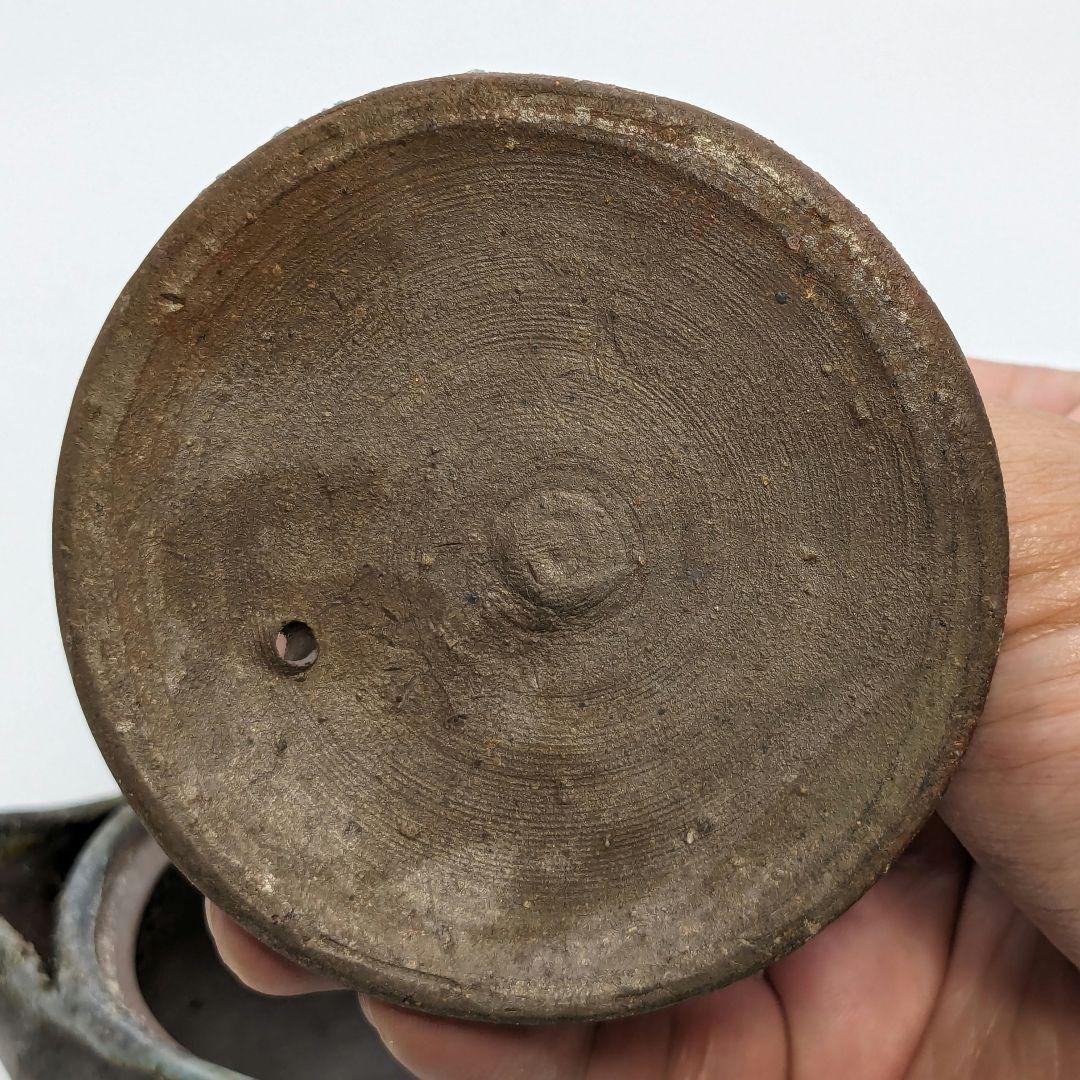 藤原宏 備前焼 猿摘宝瓶 共箱黄布栞 煎茶道具 煎茶器 泡瓶 食器 工芸品 桟切