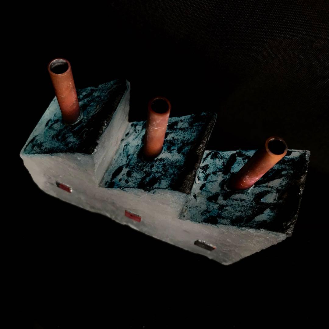 ガラス作家　佐伯泰典作　「夢工場　夜の天蓋」お香立て