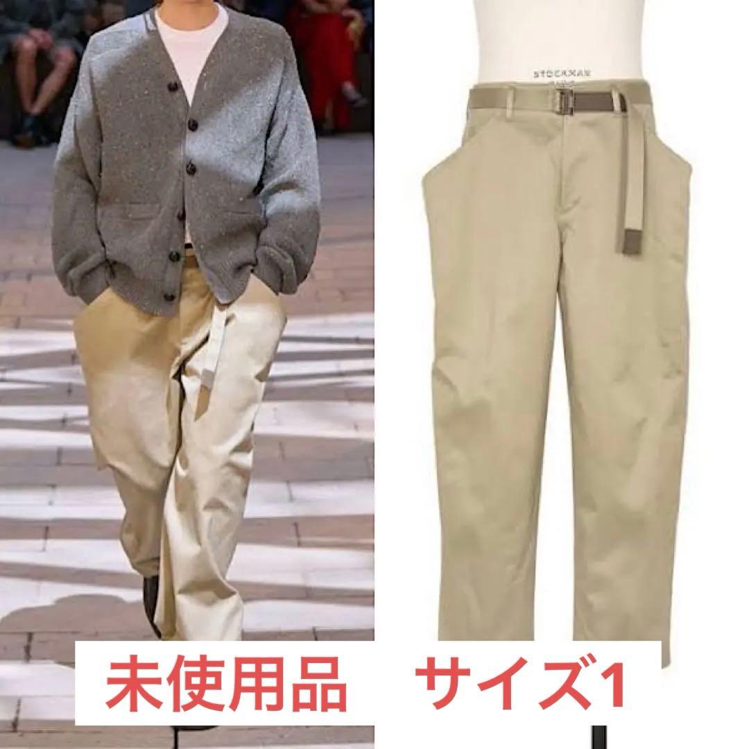 未使用 Sacai サカイ 25SS ベルテッド コットン チノパンツ サイズ1