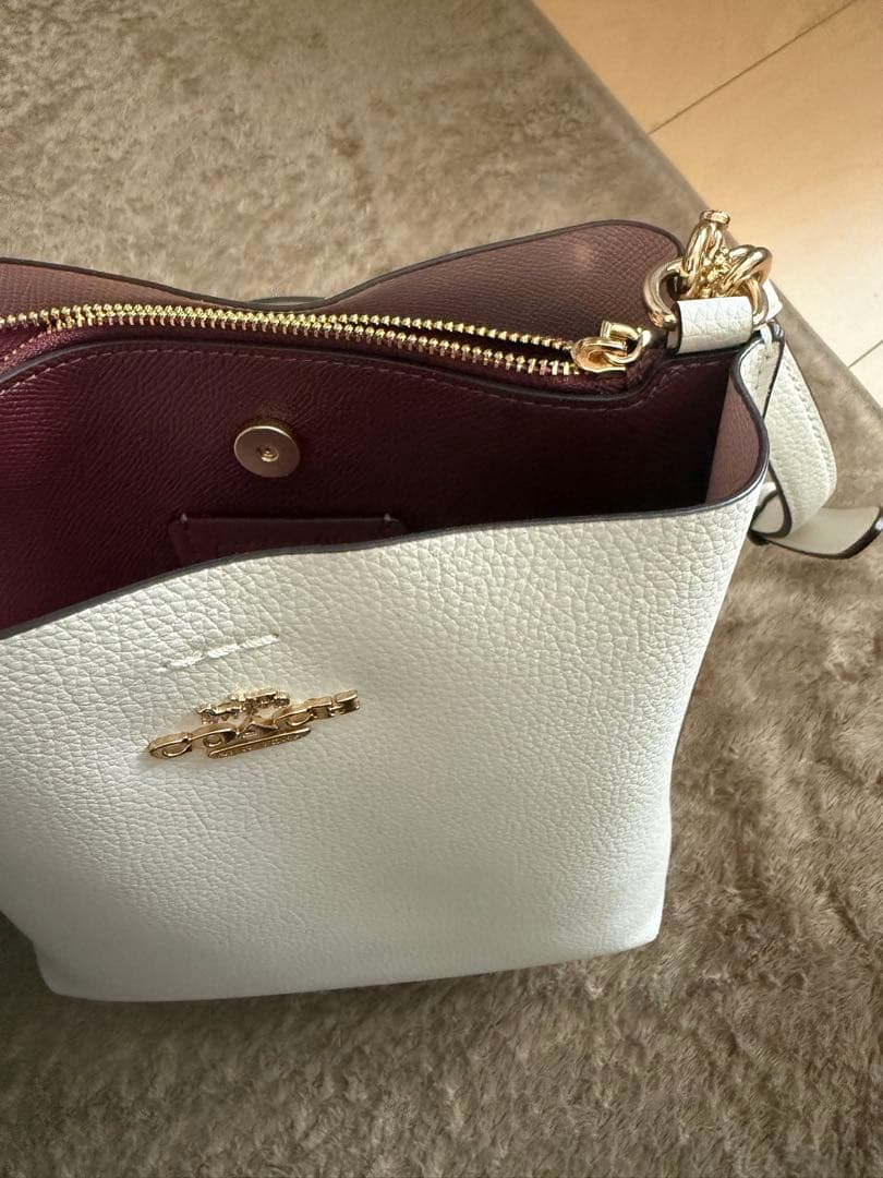 COACH ホワイト レザー ショルダー ハンド バッグ