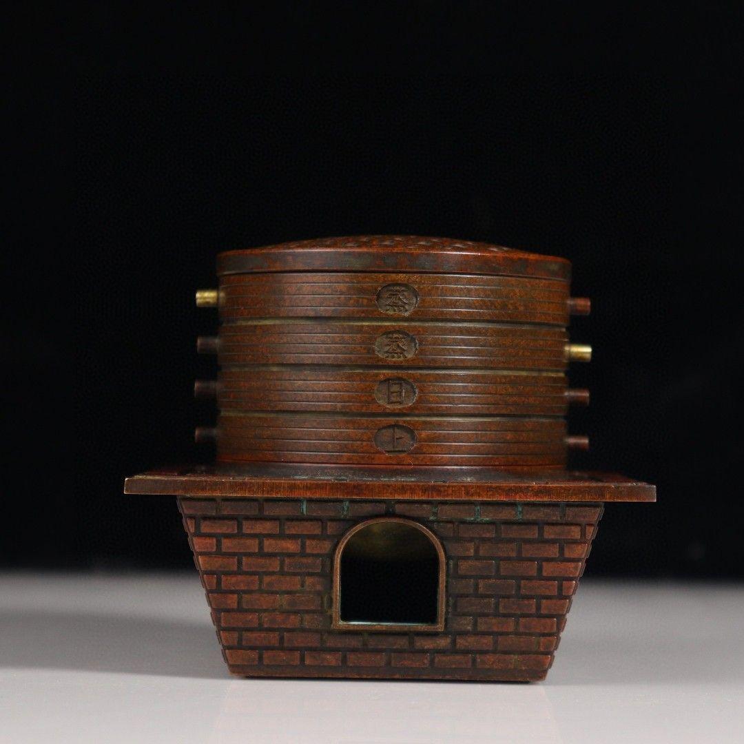 銅製 蘇工蒸蒸日上香炉 檀香沈香炉 竈台香薫炉 灰皿書斎 応接間 装飾工芸品置物