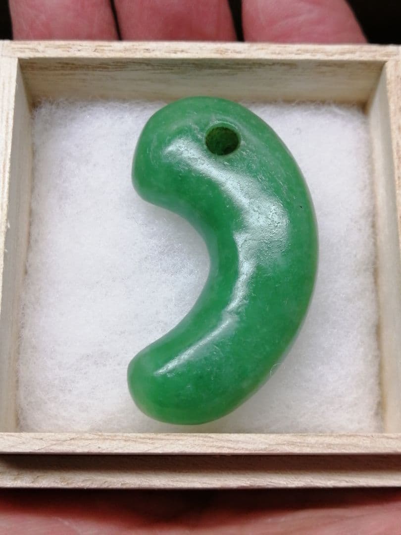 ★【Meron Cc】古墳期『糸魚川翡翠勾玉』出土品。4.8cm超琅玕翡翠