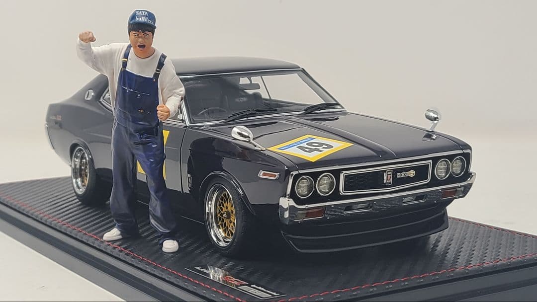 ミニカー 1/18 Laurel 2000SGX Purple With Mr.Sata