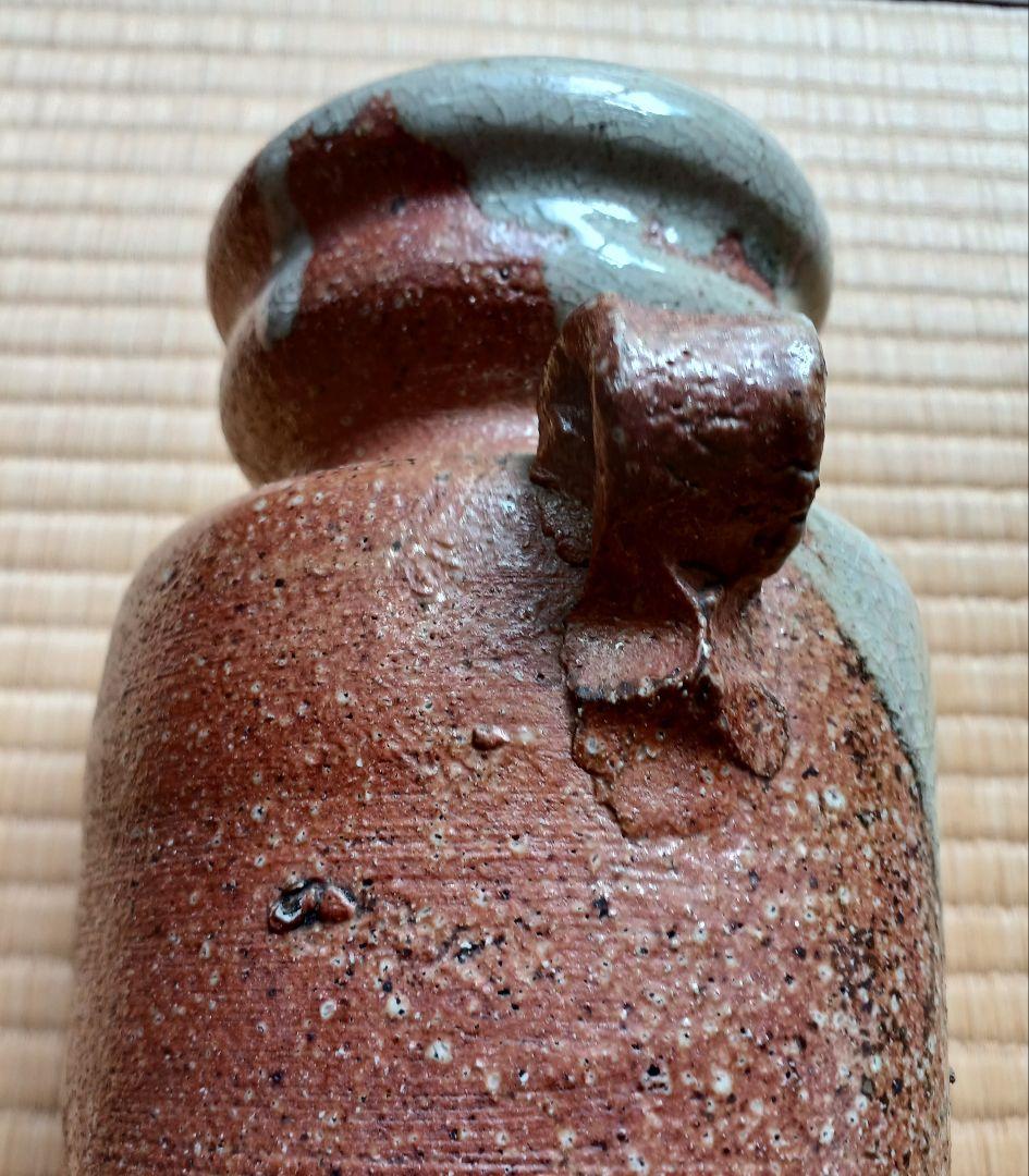 No180　古い信楽焼の双耳花生け