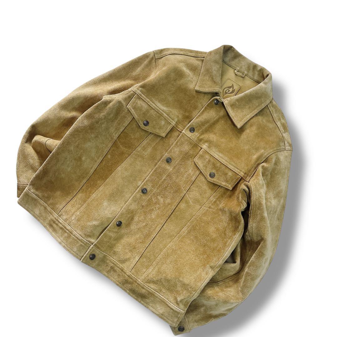 KIRIN FIRE スエード 牛革 レザー トラッカージャケット L相当